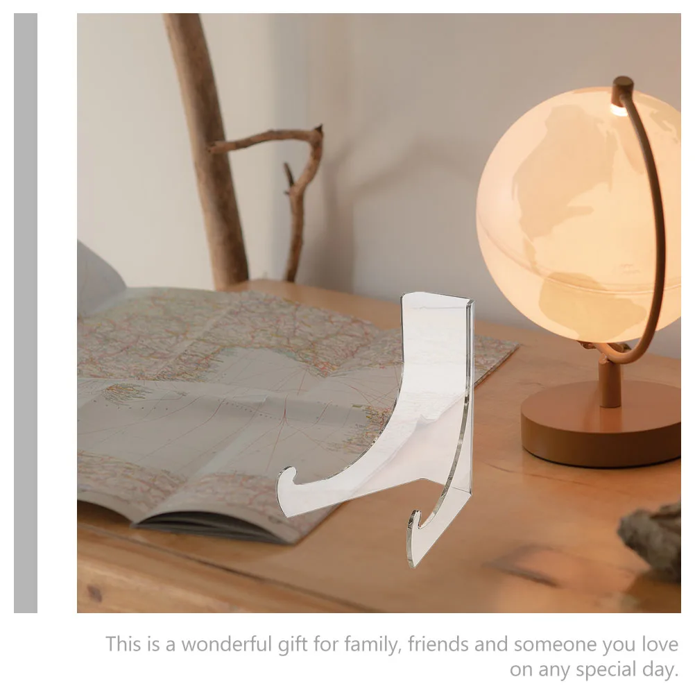 

4Pcs Acrylic Easel Stand Clear Display Holder for Plates Pictures Cards Home Decor Book Photo Display Stands Small Easel