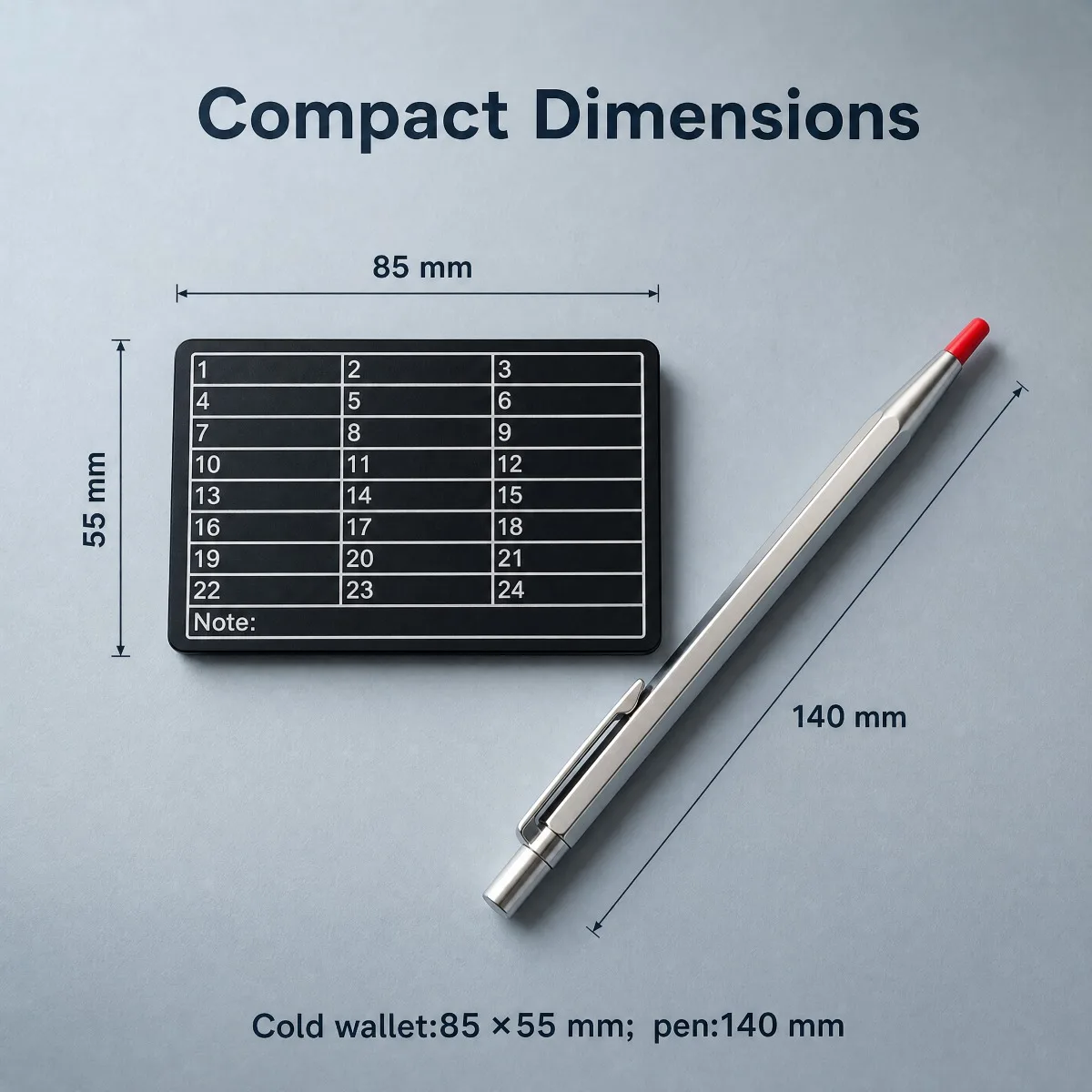 Aluminum Cold Wallet Men's Cardholder for Bitcoin, Cryptocurrency, Dogecoin, Etc., Compatible with All BIP39, the Best Gift