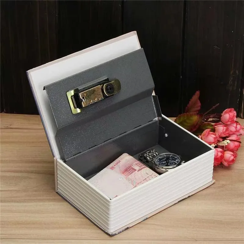 Wörterbuch Umleitung Metall Safe Lock Box Mini Simulation Buch Safe Geld Bargeld Sicherheit Lock Box mit Passwort