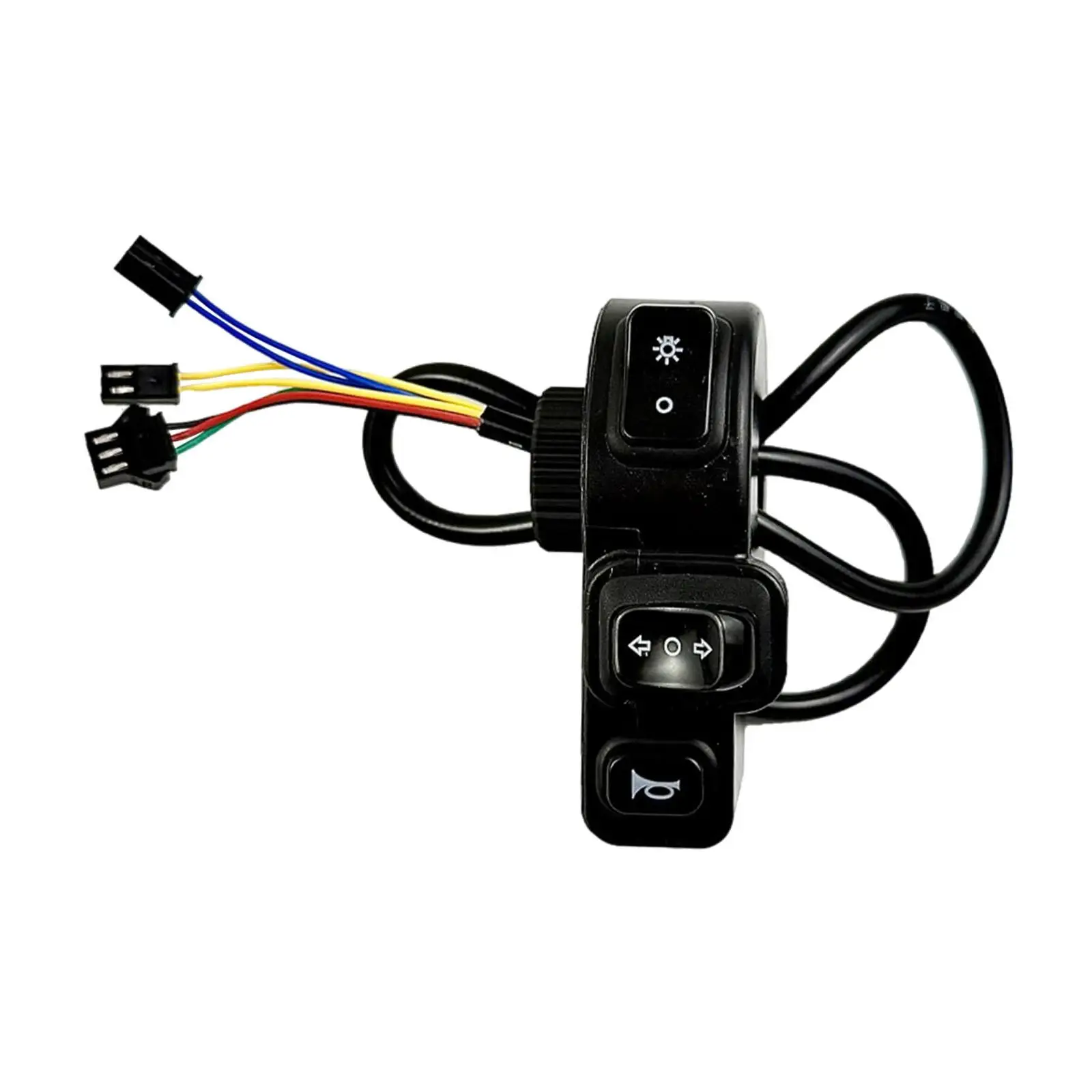 Combination Control Switch for Ebike Handlebar 3 in 1 Waterproof Turn Signal Horn Headlight Bike Switch Plastic Accessory