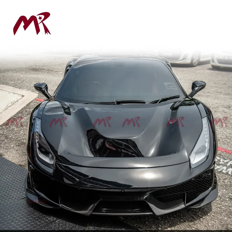 Dry Carbon Fiber Body kit Car Bumper Side Skirts Bonnet Hood for Ferrari 488 GTB/ Spider Facelift to Pista Style