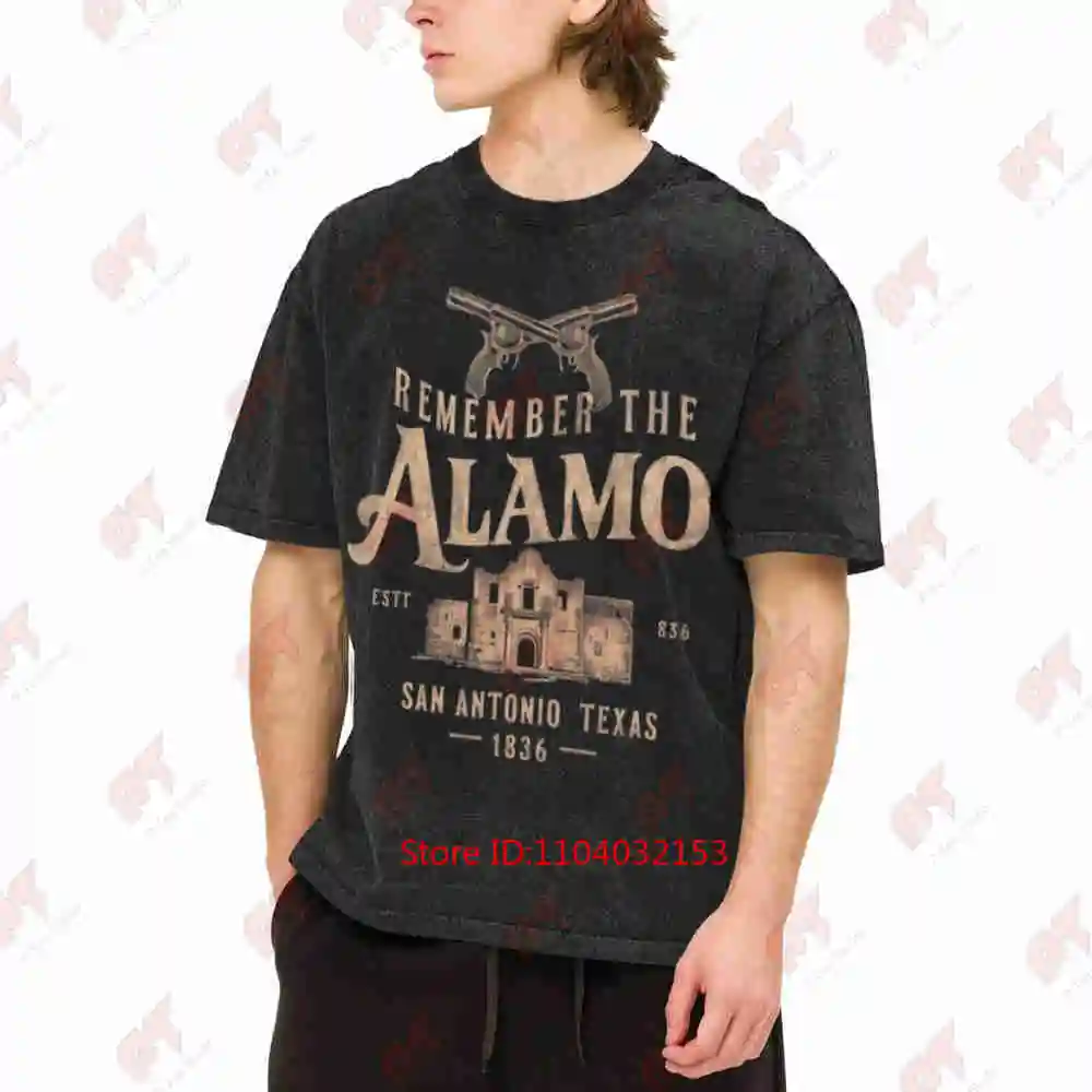 Remember The Alamo San Antonio Texas 1836 Vintage Washed Tee Pure Cotton T-Shirt
