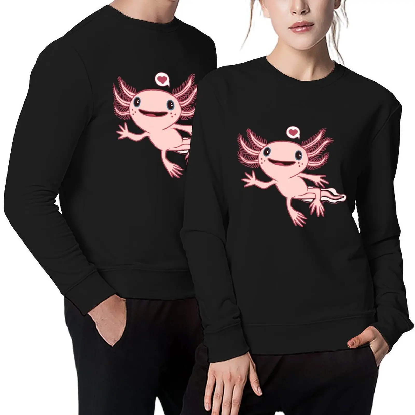 

Axolotl Heart Pullover men clothes autumn new products graphic t shirts men tracksuit sweatshirt for men