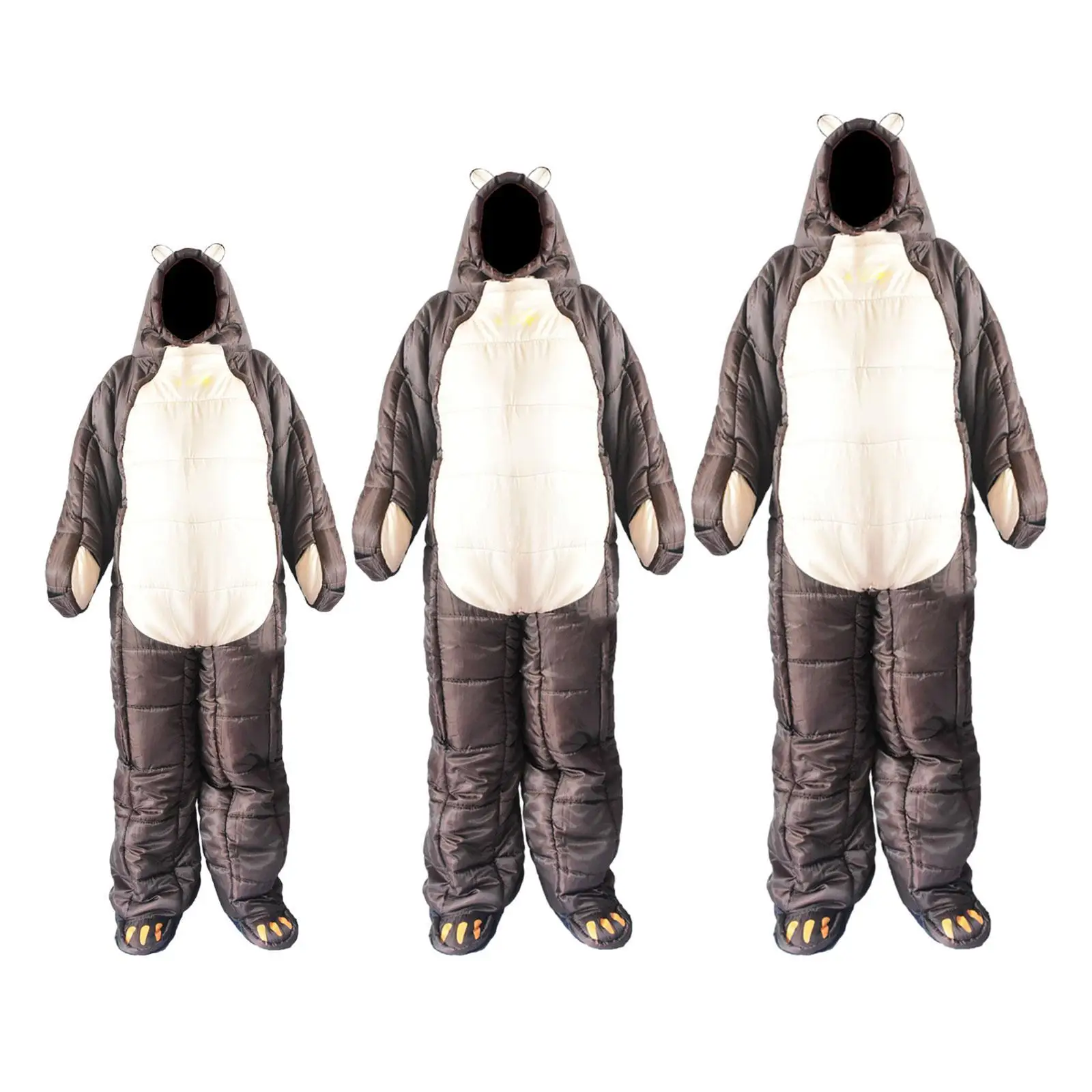 

Mummy Sleeping Bag Humanoid Sleep Bag Windproof Lightweight Winter Bear Shaped Outdoor Camping Sleeping Bag for Hiking Travel