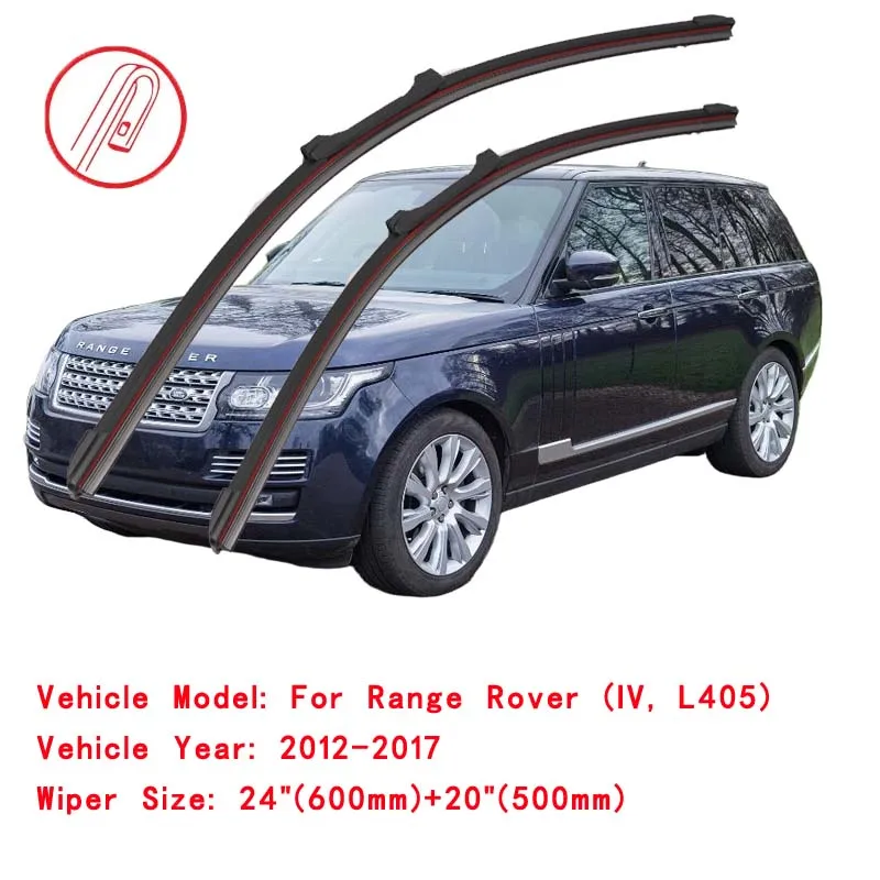 For Range Rover L405 L460 SUV 4X4 2012 2013 2014 2016 2017 2019 2020 2021 2022 2023 Car Brushes Double Rubber Windshield Wiper