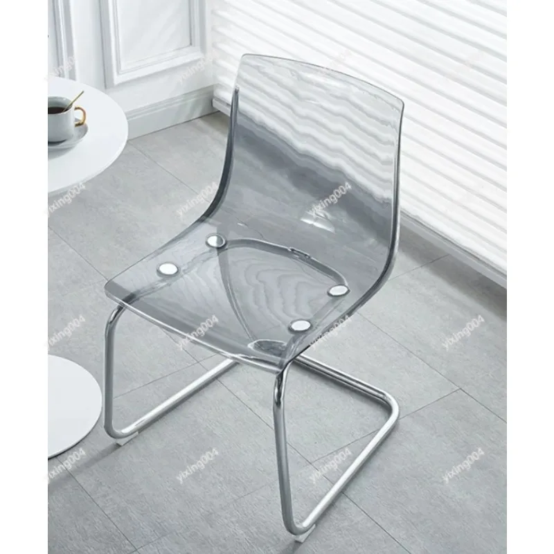 Creative Transparent Dining Chair, Minimalist Acrylic Backrest Chair for Home Restaurant Decor