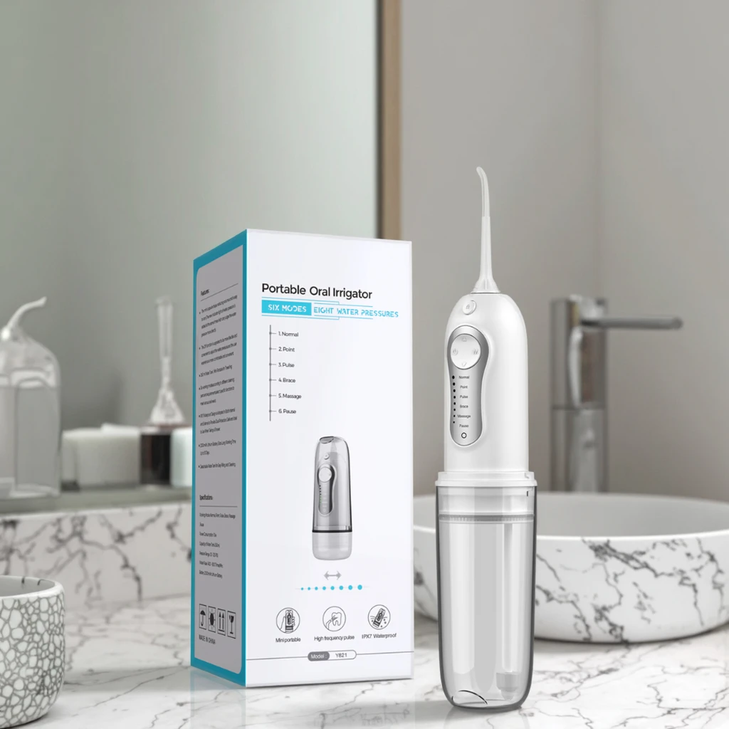 Custom Portable Oral Irrigator Ipx7 Cordless Teeth Cleaning Mini Tank Electric Dental Water Jet Water Flosser for Traveling