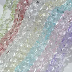 New 10PCS Baroque Iridescent Transparent Glass Beads Loose Spacer Beads For Jewelry Making DIY Bracelet Necklace Accessories