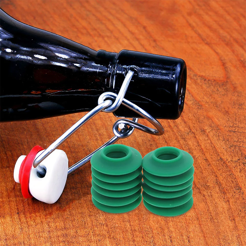 

20 Pcs Water Bottles Beer Accessories Airtight Silicone Seal Gasket Swing Cap Sealing Sealer Green
