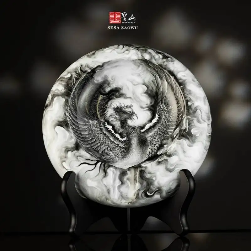 Holy Mountain Jingdezhen Pastel Ink Phoenix 