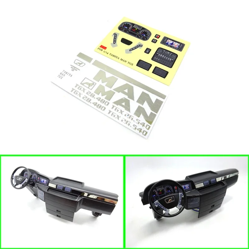 Dashboard Sticker Decoration for 1/14 Tamiya RC Truck Trailer Tipper MAN TGX TGS Car Diy Parts