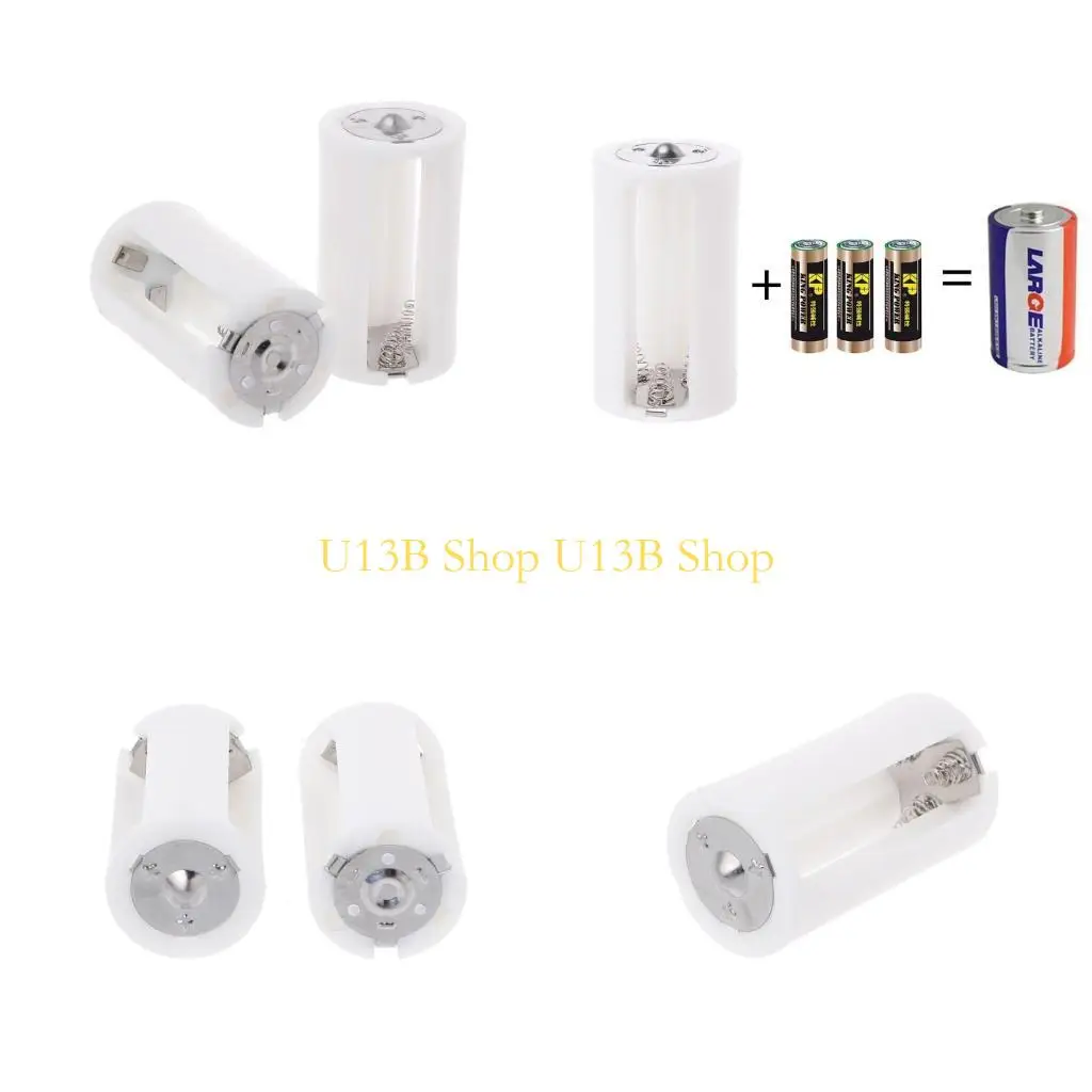 U13B 4pcs Battery Box 3x AA to D Size Battery Adapter Converter Holder Switcher Case Box for Battery Storage Holder Container