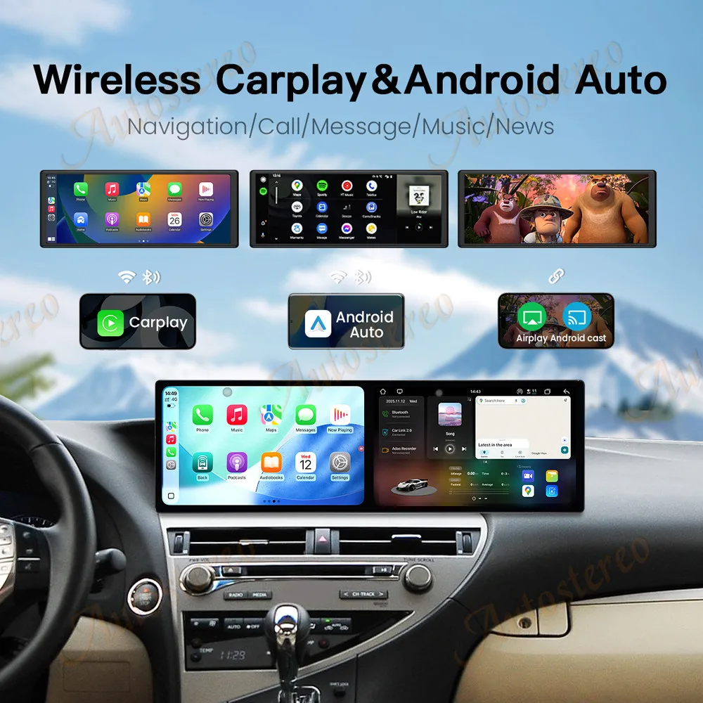 Dual Screen 10.1 inch Car GPS Android 15 Navigation For LEXUS RX 2020-2022 Multimedia Player Car Radio Auto Head Unit NEW