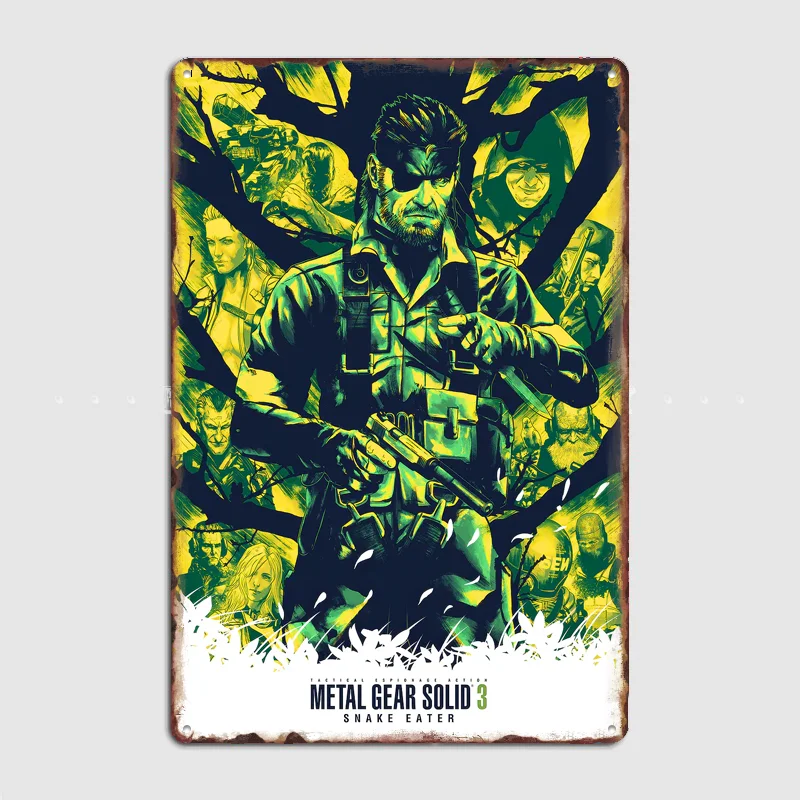Metal Gear Solid 3 Snake Eater Poster Metal Sign Custom Bedroom Room Decor Home Wall Decor Posters Indoor Wall Decoration