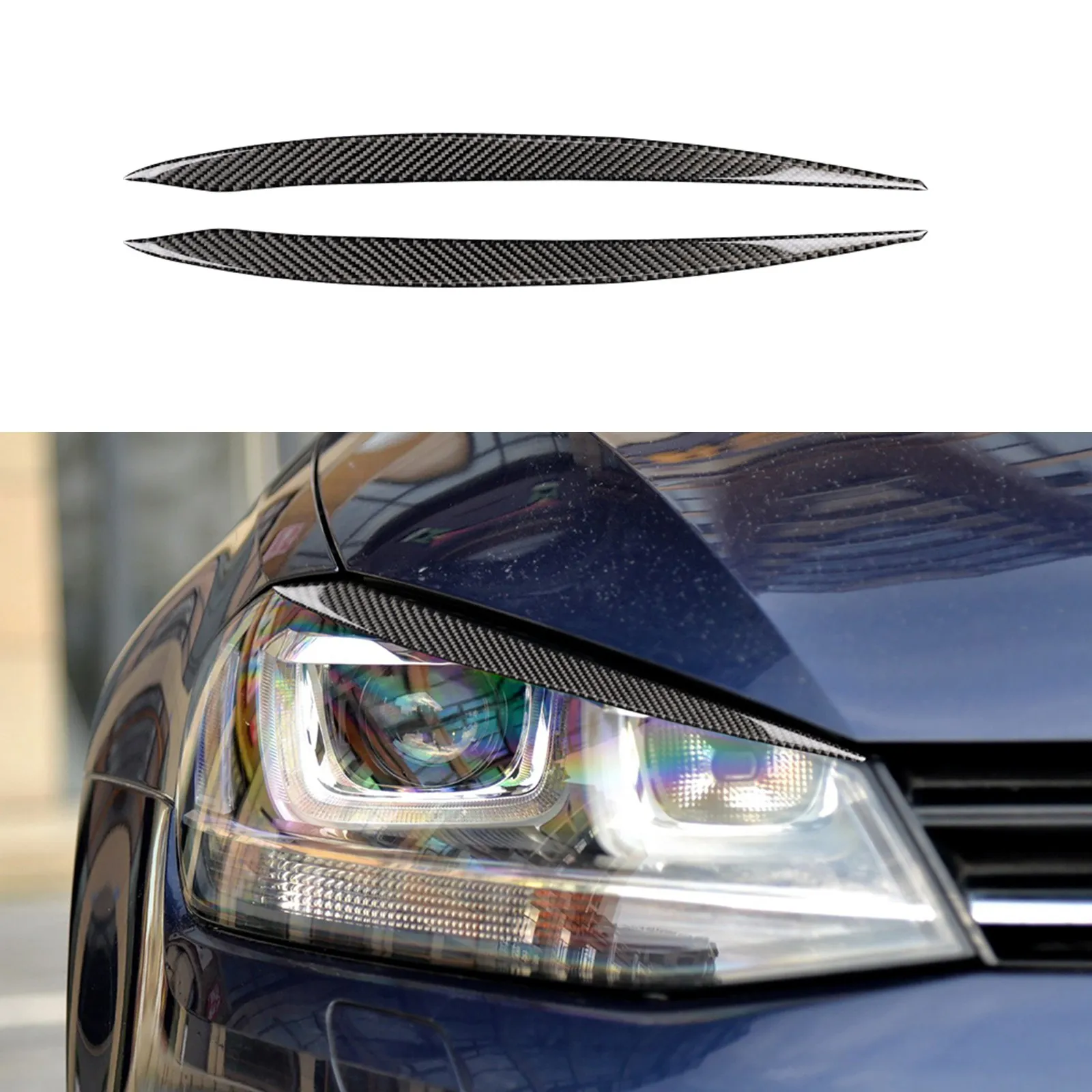 

2x чехол для фар из настоящего углеродного волокна для VW Golf 7 GTI MK7 13-17