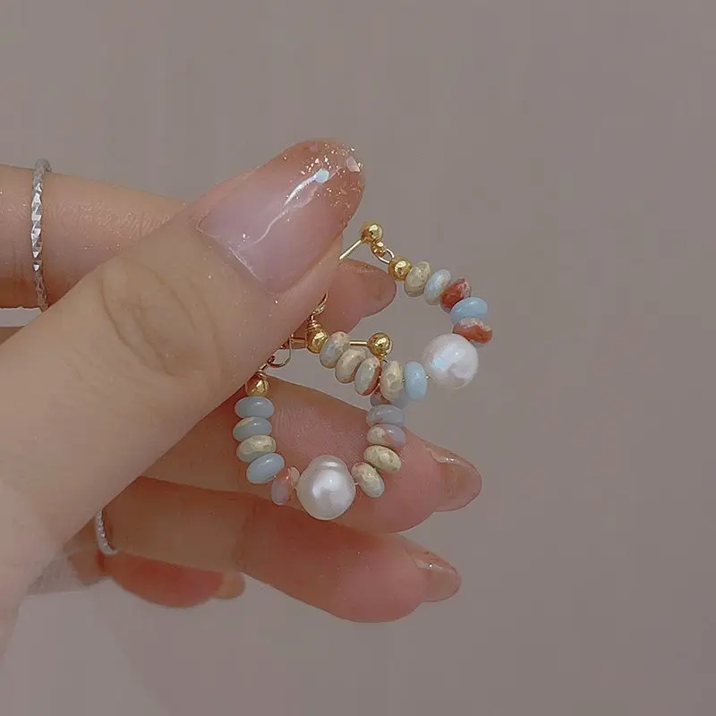 Recién llegado, pendientes de tuerca rellenos de oro de 14K con perlas naturales de agua dulce, joyería para mujer, regalos de cumpleaños antialérgicos baratos