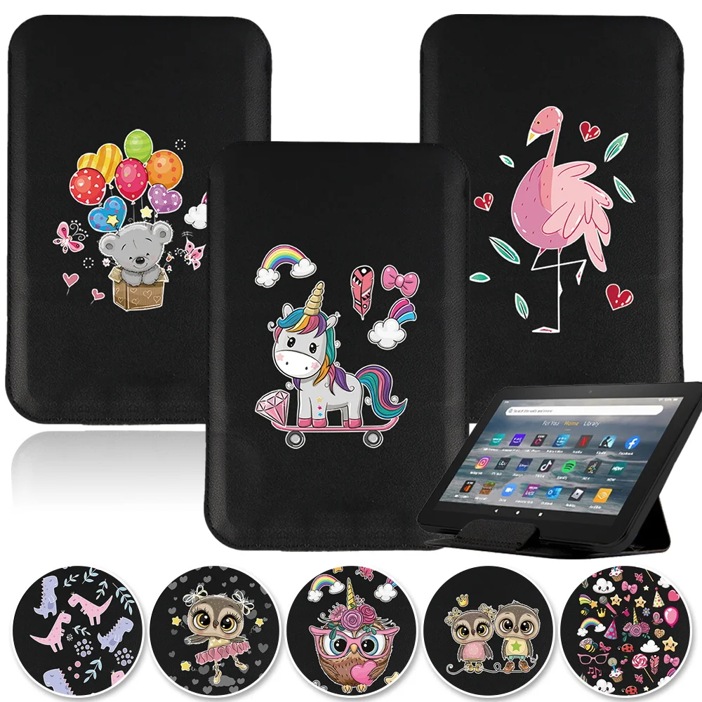 Cute EVA Pattern Tablet Case for Tablet Fire 7/HD 8/HD 10 /HD 8 Plus 2020/HD 10 Plus 2021 Magnetic Stand New Leather Cover Pouch