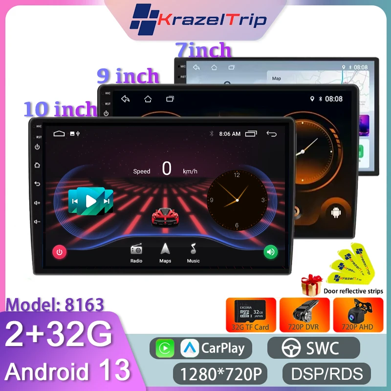 

#8163 7 9 10" Intelligent System Universal Car Radio Stereo Android Auto Carplay Multimedia Player WIFI GPS for Kia Toyota Honda