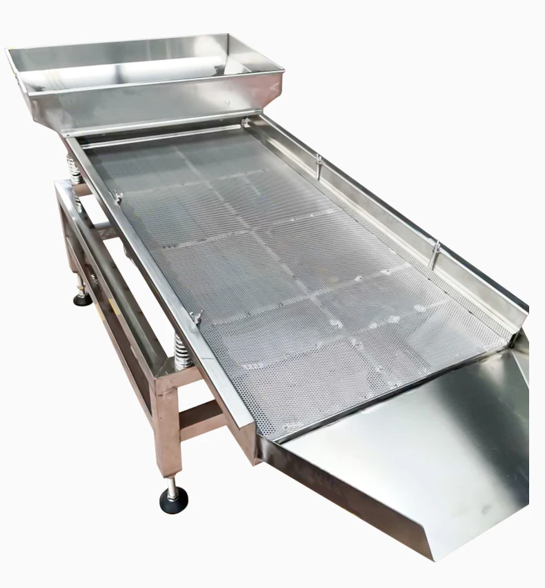 Vibrating Sieve Machine 50*200cm Stainless Steel Electric Linear Screen Particle Soybean Seed Sorting Machine Replace mesh
