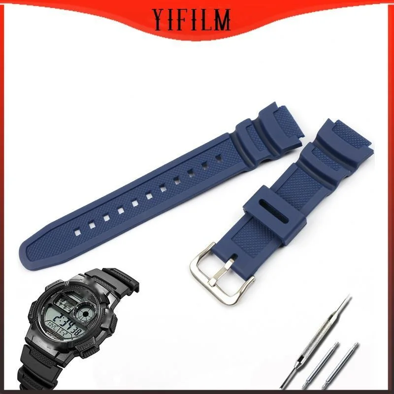 Rubber Strap For CASIO G-shock AE-1500 Ae-1500wh AE-1500WHX Resin Silicone Watch Bracelet Durable Watchband Accessories