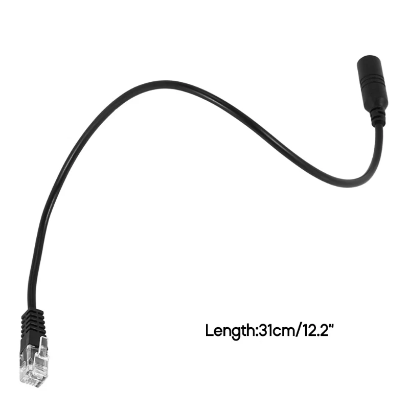 New Black 3.5mm Headset Earphone Audio Cable 3.5mm Plug Female to RJ9 Jack Adapter Convertor for PC Headset Telephone