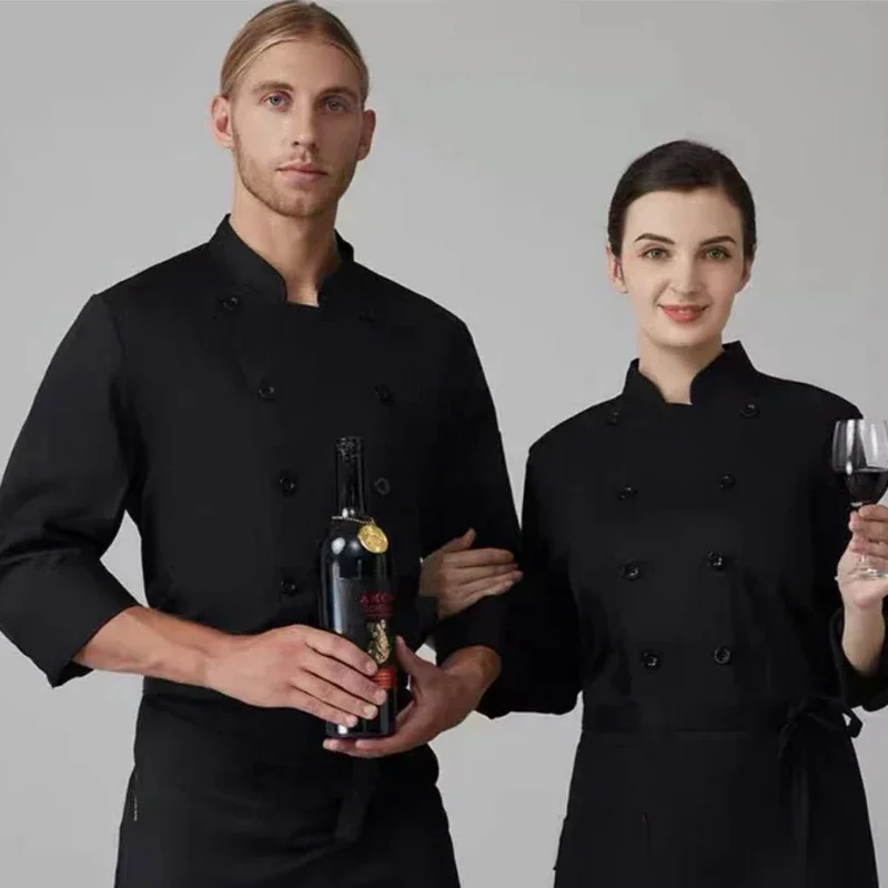 Classic Double-Breasted Chef Jacket for Hotel Restaurant Bakery Uniform