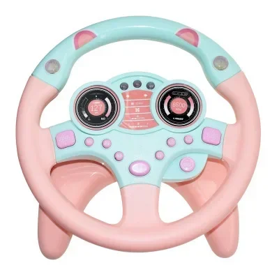 Volante elétrico interativo para crianças – Brinquedo de carrinho de aprendizagem precoce com luzes/sonos e presente de simulação vocal