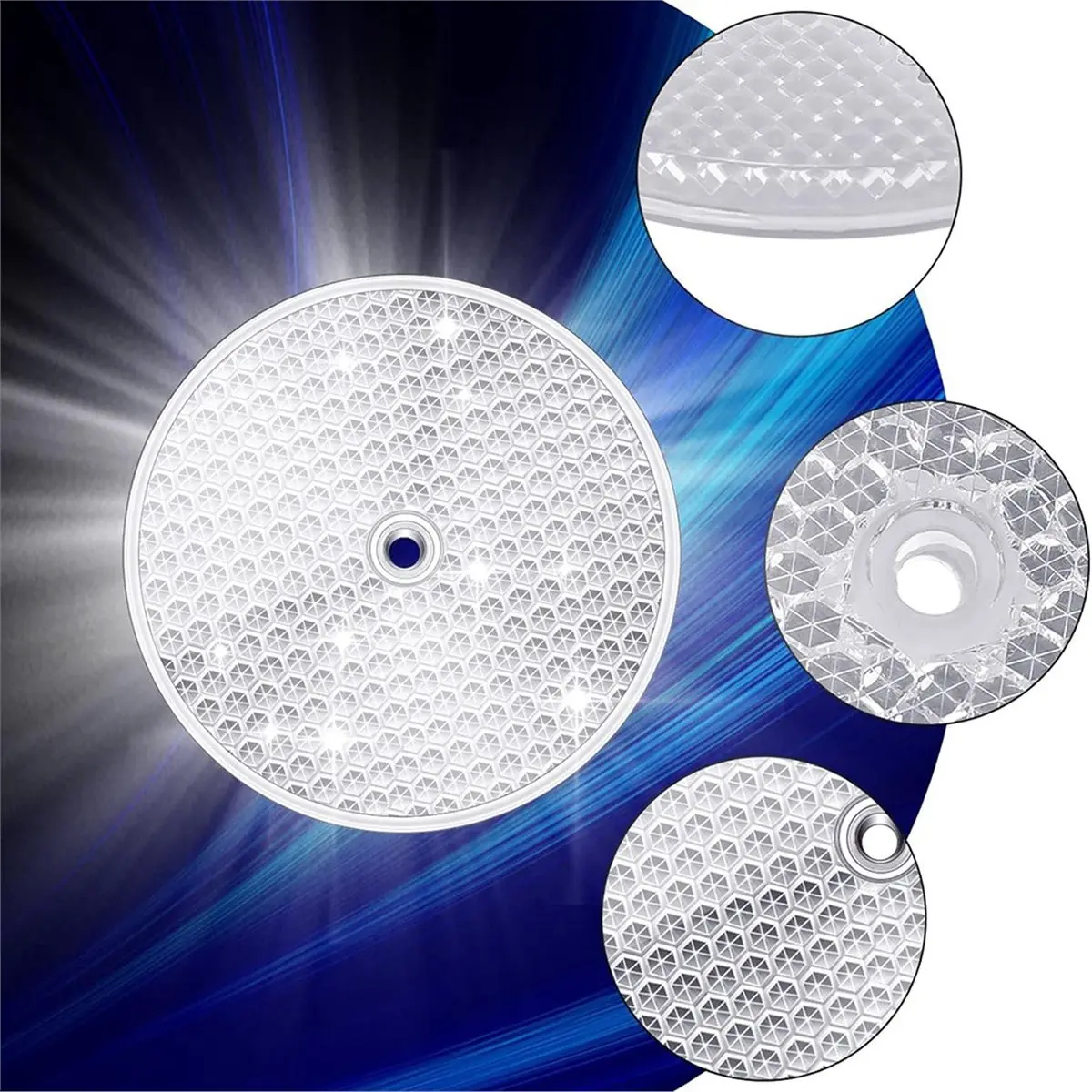10 Pack Front Round Reflector for Driveway Fence Gate Posts Trailers Reflectors with Center Mounting Holes White