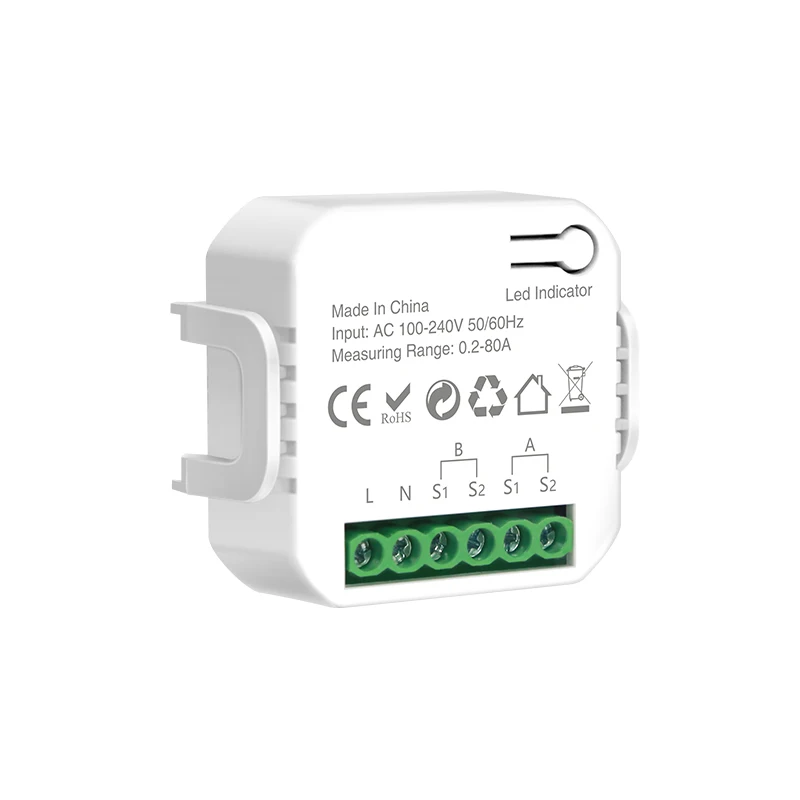 

WiFi Energy Meter Bidirection 1 2 Channel With Current Transformer Clamp App Monitor Power 80A 110V/240V 50/60Hz