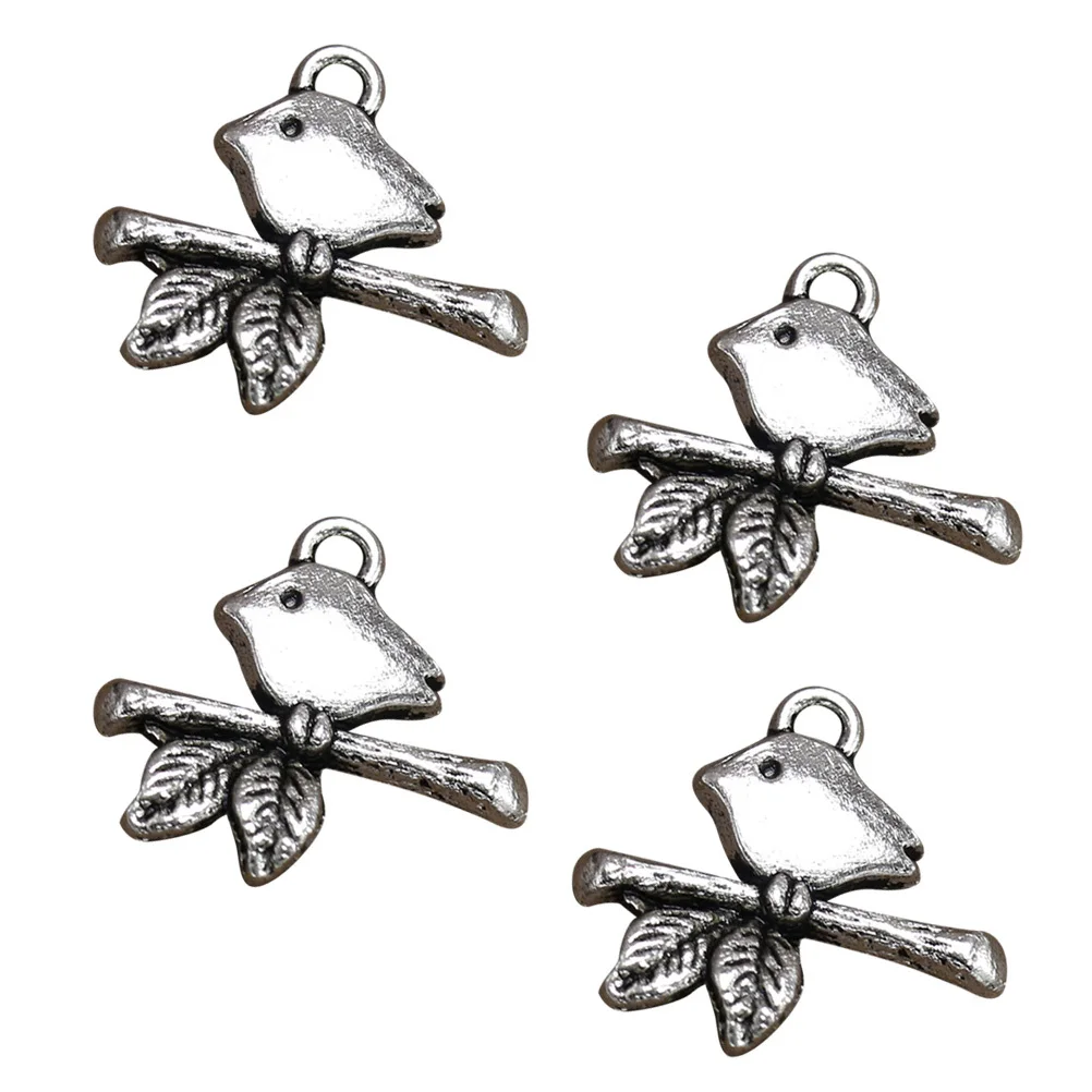 

20Pcs Branch Bird Pendant Charms Alloy DIY Necklace Bracelet Jewelry Making Accessories Alloy Pendant Charm