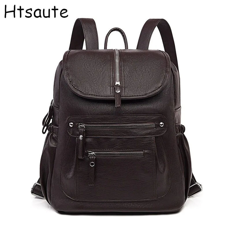 PU Leather Casual Backpacks Large Multi Pocket School Bags for Everyday Outdoor Activities Daily Commute Top Handle Bags