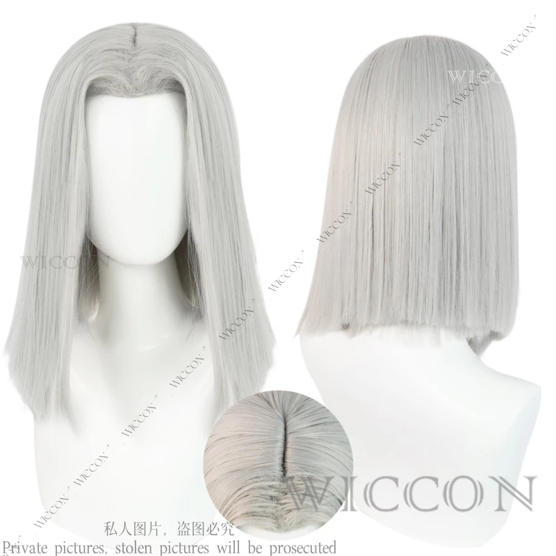 Lute Anime Cos Hotel Cosplay Wig Headwear Horn Aura Angel Halloween Carnaval Party Silver Color Anime Cosplay Prop