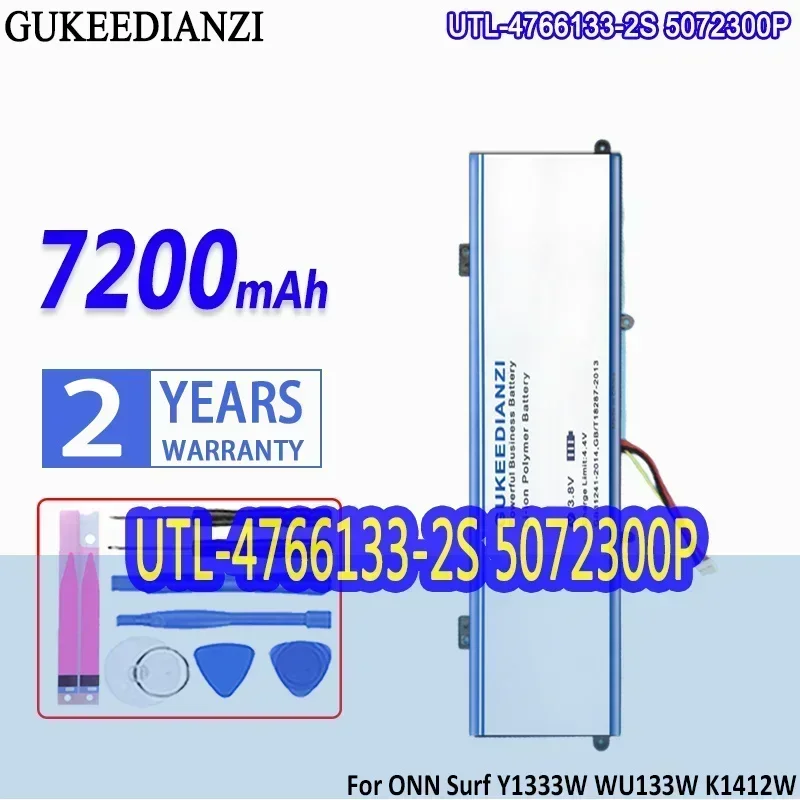 GUKEEDIANZI Battery UTL-4766133-2S 5072300P 7200mAh For Haier M1 LP14123 for ONN Surf Y1333W WU133W K1412W 100002434 100003497