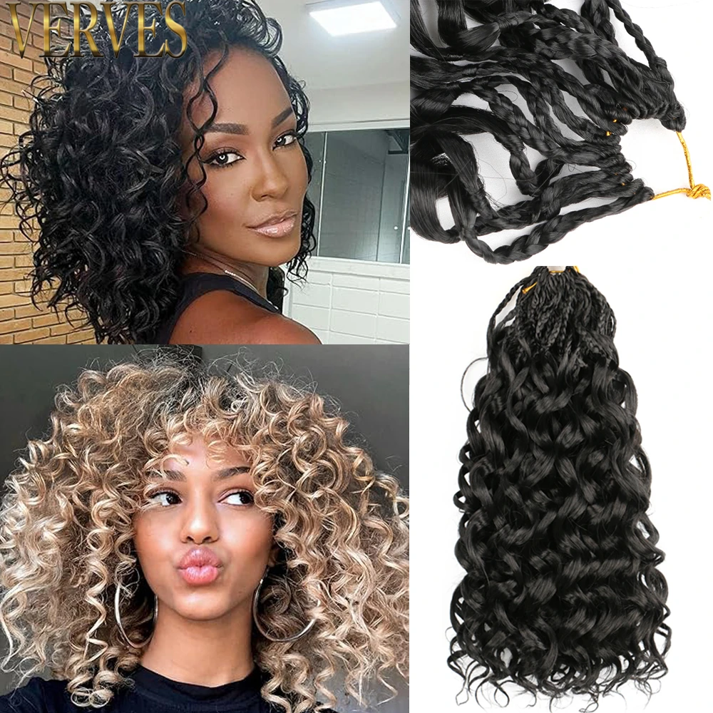 Gogo Curl Synthetic Crochet Hair 10 14 18 Inch Pre Looped Water Wave Hair Ombre Blonde Ocean Wave Goddess Box Braids Deep Twist