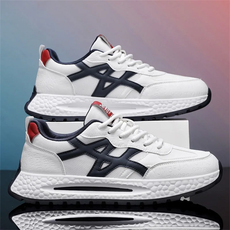 

Модные летние мужские повседневные кроссовки: хит продаж, дышащие сетчатые спортивные туфли на платформе, амортизирующие износостойкие походные ботинки