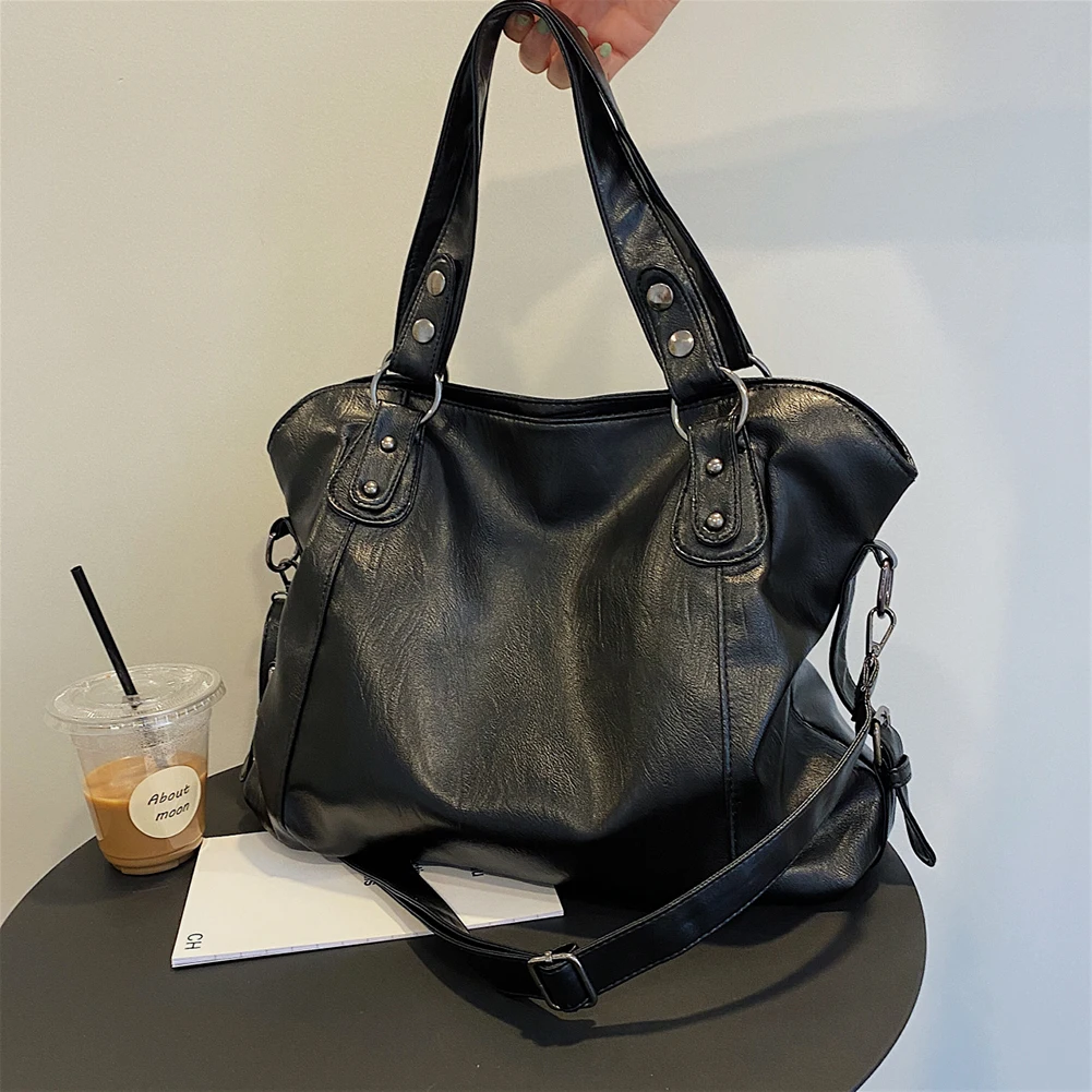 المرأة الكتف حقيبة كروسبودي كبيرة الحجم الأفاق حقيبة كروسبودي عادية ريترو بلون لينة الإناث السفر المتسوق الأم حمل حقيبة #1