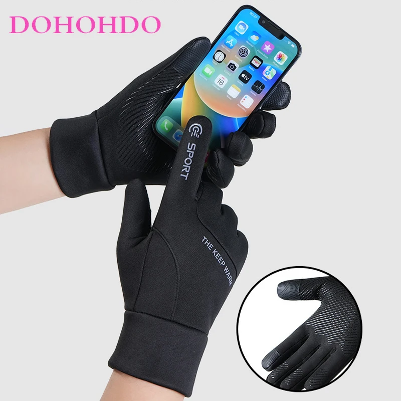 جديد الشتاء قفازات النساء شاشة تعمل باللمس مقاوم للماء الدراجات اللياقة البدنية تسلق الجبال في الهواء الطلق عدم الانزلاق قفازات رياضية الرجال السود Perчатки #3