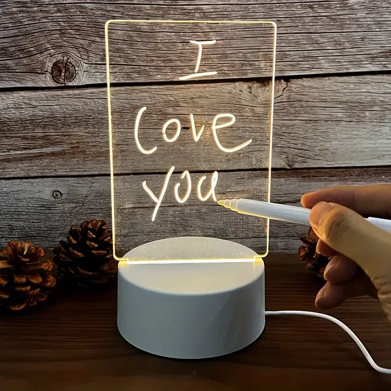 Colors Changing Love Letter 3D Led Bed Lamp Night Light Note Board Creative Usb Message
