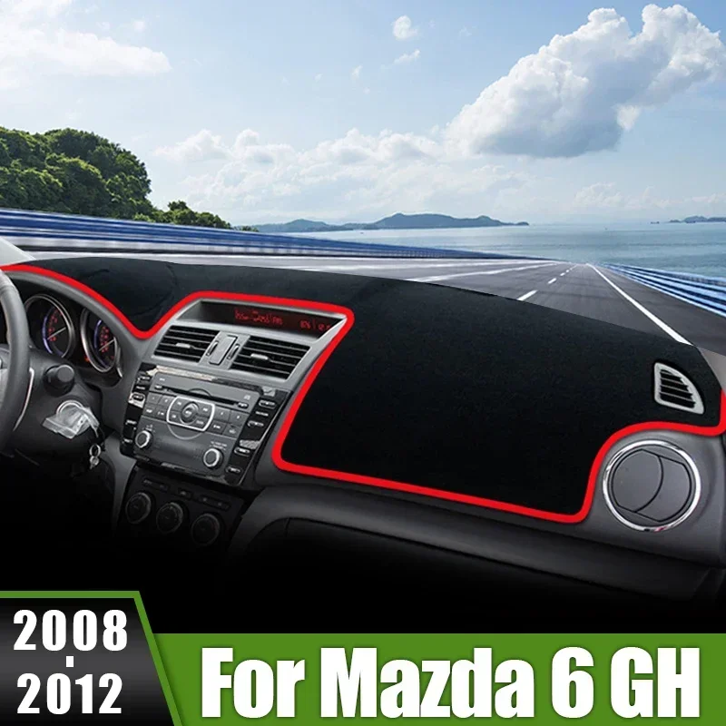 Автомобиль для Mazda 6 GH 2008 2009 2010 2011 2012, крышка приборной панели, козырек от солнца, коврики, избегайте световых накладок, защитные ковры на приборную панель