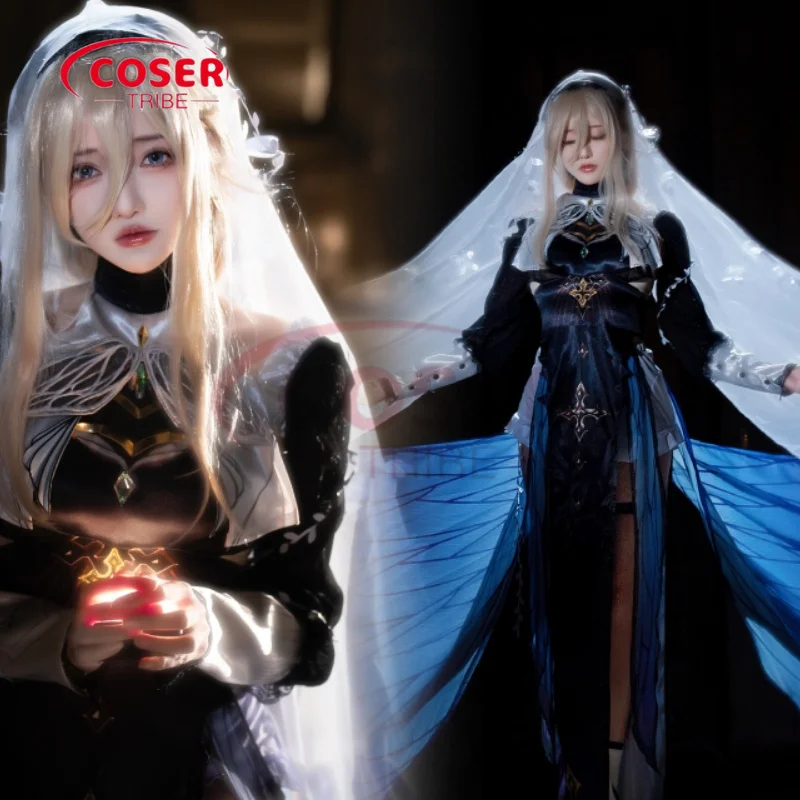 COSER TRIBE Anime Game Honkai Impact 3 Aponia  Ceremonial Dress  Carnival Role CosPlay Costume Complete Set