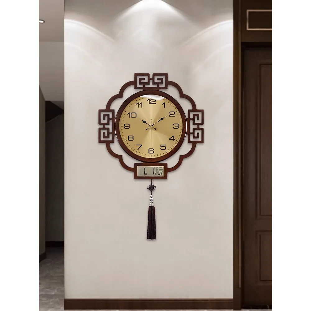 

New light luxury wall clock, new Chinese perpetual calendar, home fashion, silent, Chinese style copper atmospheric clock, wall