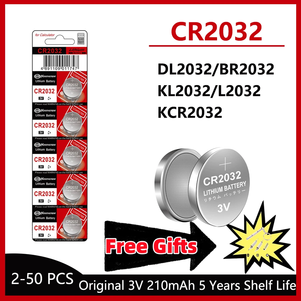 200mAh CR2032 CR 2032 DL2032 ECR2032 3V Lithium Battery For Watch Toy Calculator Car Key Remote Control Button Coin Cells