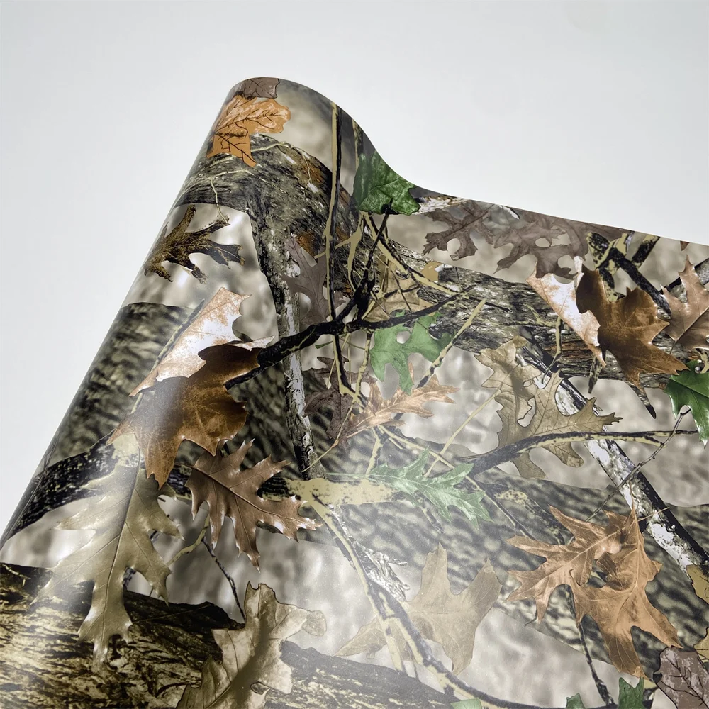 Woodland Vinyl für Auto Camo Camouflage Blätter Wasserdicht Grau Baum Motorrad Fahrrad ATV Film