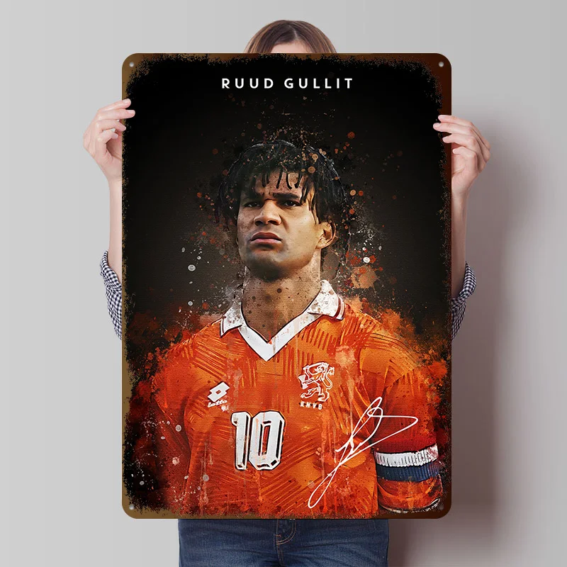 Póster de Ruud Gullit, arte de pared personalizado, carteles de Metal Vintage, placa de estaño Retro para hombre, cueva, decoración moderna para el hogar, adornos para casa