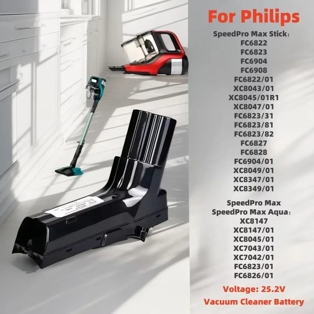 

Сменный аккумулятор 25,2 В для беспроводного пылесоса Philips SpeedPro Max Aqua Stick FC6823/81, FC6828, XC8147, XC8347/01, FC6822, и т. д.
