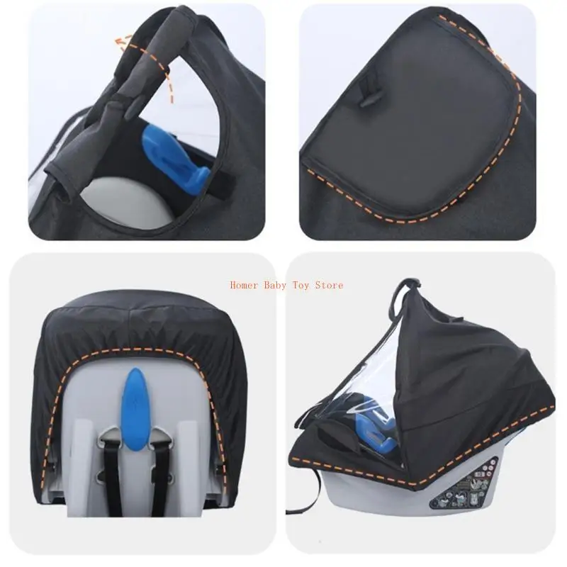 

J0PF Infant Car Weather Shield Universal Rain Cover Waterproof Windproof