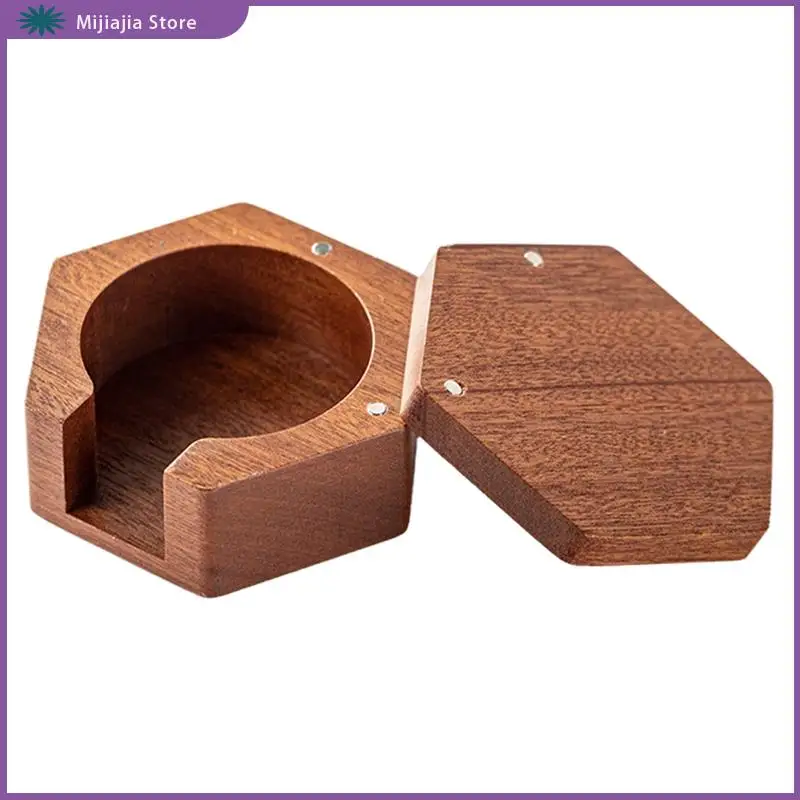 ラウンドエスプレッソサペリウッドストレージ無垢材フィルターペーパーストレージベース 58/53/51 ミリメートルユニバーサル販売