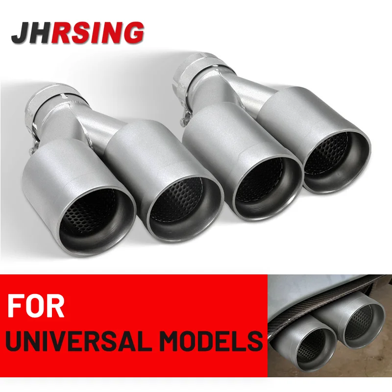 

Universal Car Modify Muffler Tip V Shape Double Exit Exhaust Pipe Nozzle Decoration Stainless Tail Pipe