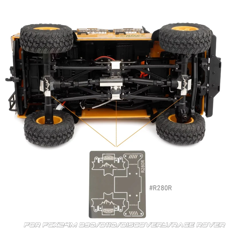 RC Car Chassis Metal Armor Axle Armor Bottom for 1/24 RC Crawler FMS FCX24m Camel Defender D110 D90 Discovery Range Rover Parts
