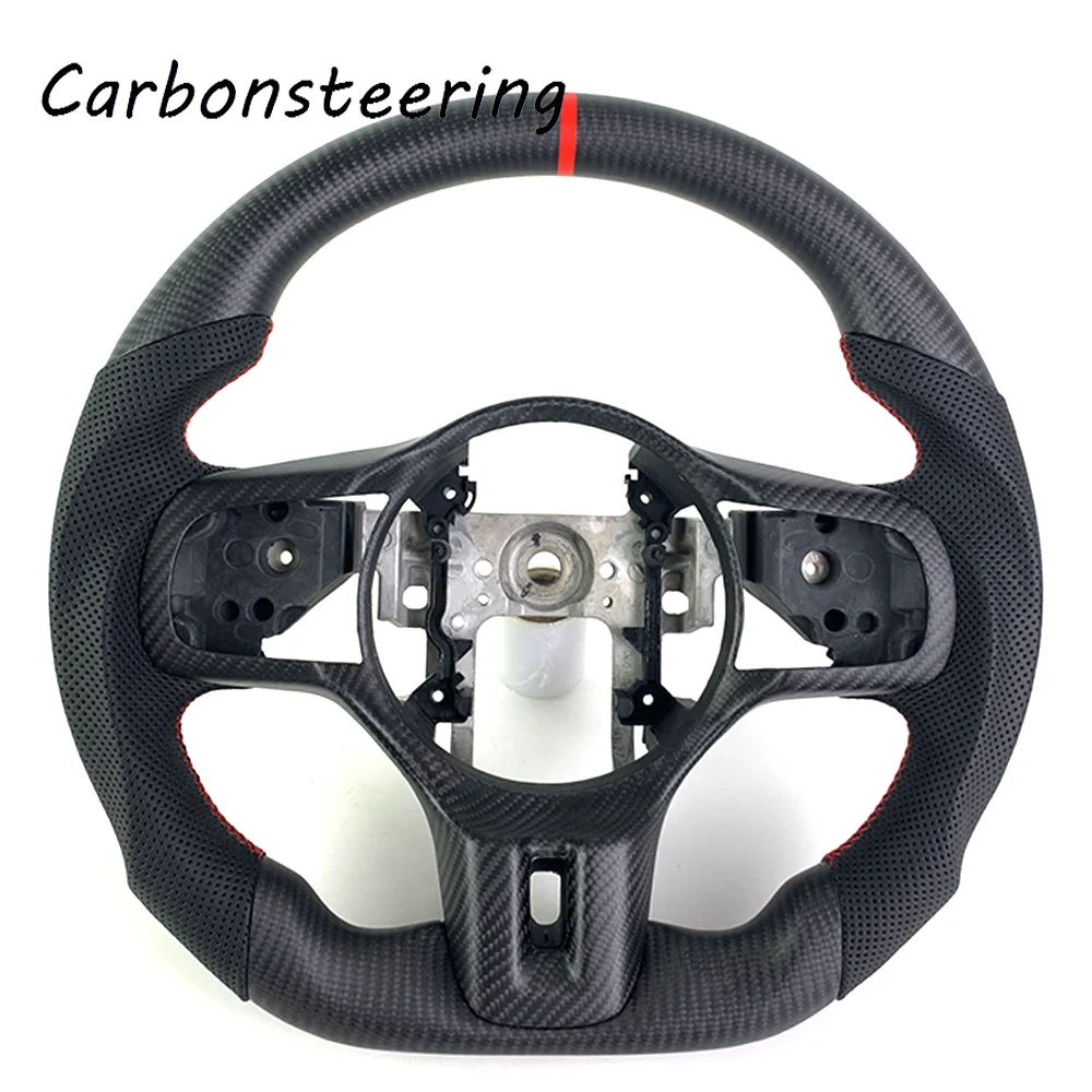 

Custom Racing Style Design Real Matte Carbon Fiber Steering Wheel for Mitsubishi Lancer EVO X 8 9 10 2010-2015